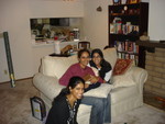 Kalpana, Pratima, and Anjali -- clearly ready for the camera!