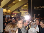 Steve Jobs and Paul Otellini, demonstrating the new MacBook Pro for the press.