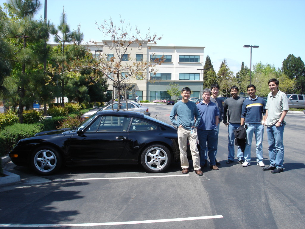 L-R: The car, Ting, Dung, John, Chirag, Shreays, and Greg