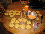 Thanksgiving cookies, pre frosting 'n sprinkles