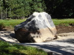 This rock shows the waterline, in the wet season