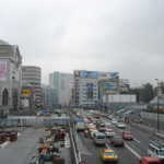 On an overpass in Shinjuku