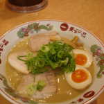 Funky egg yokes in Will's lunch ramen