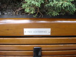 No loitering, on a public bench...?