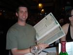 Chris with the Wine list. The very *large* wine list.