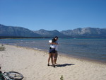 Stan and Anjali, happy to not be biking