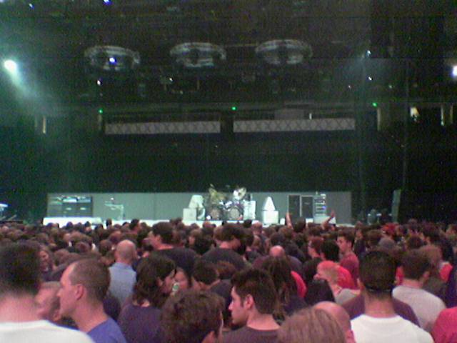 The stage, being prepared for Tool