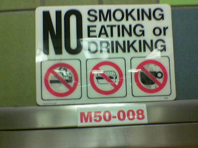 No Smoking sign at the 16th Mission BART station