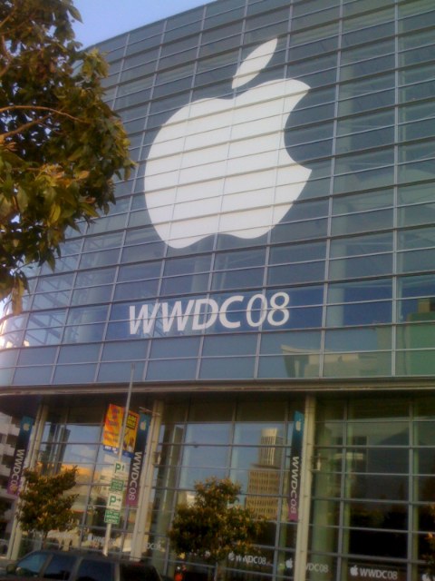 The Apple logo at Moscone West