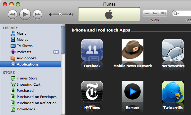 iTunes 7.7, with all of the iPhone apps that I have downloaded so far.