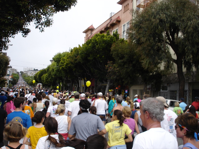 Crowd running Bay to Breakers