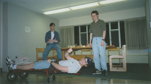 Steve's balancing act on the handtruck