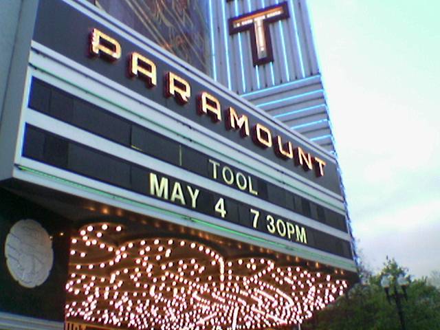 Marquee for Tool's show at the Paramount Theatre in Oakland, CA