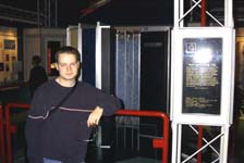 Andy in front of a Cray Supercomputer.