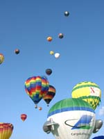 View from balloons on the ground to those in the air.