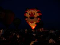 The Tony the Tiger balloon, all lit up nice and purty.